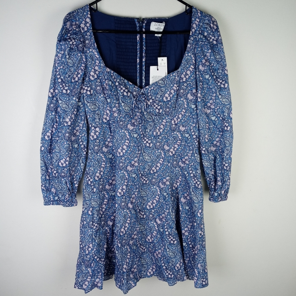 J. Crew Sweetheart Mini Dress In Liberty @Bourton Bloon Fabric Size 4